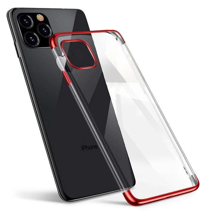 Clear Color case TPU gel cover with a metallic frame for Samsung Galaxy A13 5G red