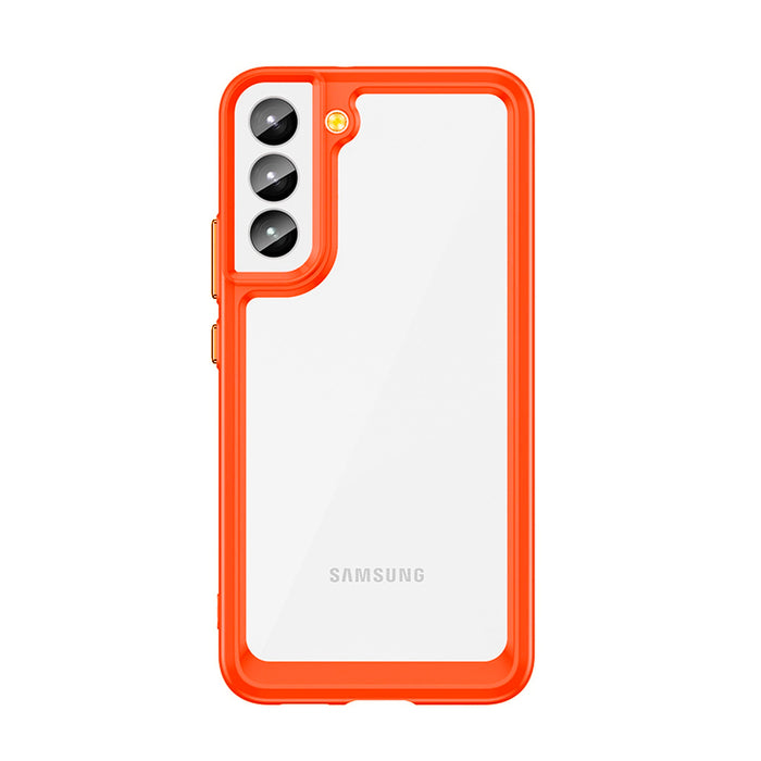 Outer Space Case Cover for Samsung Galaxy S22 + (S22 Plus) Hard Cover with Gel Frame Red