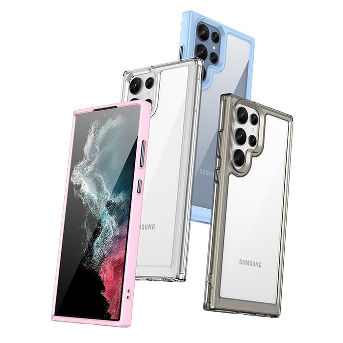 Outer Space Case Case for Samsung Galaxy S22 Ultra Hard Cover with Gel Frame Red