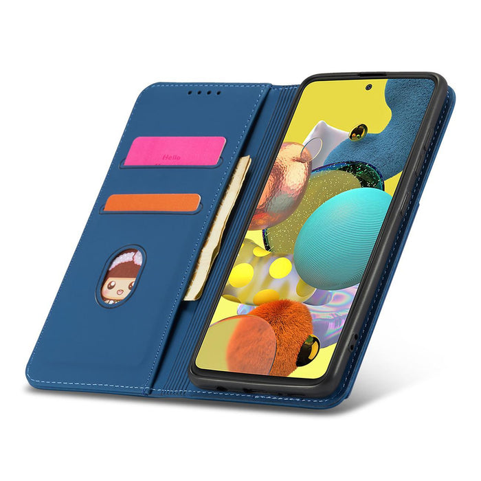 Magnet Card Case For Samsung Galaxy A12 5G Pouch Wallet Card Holder Blue