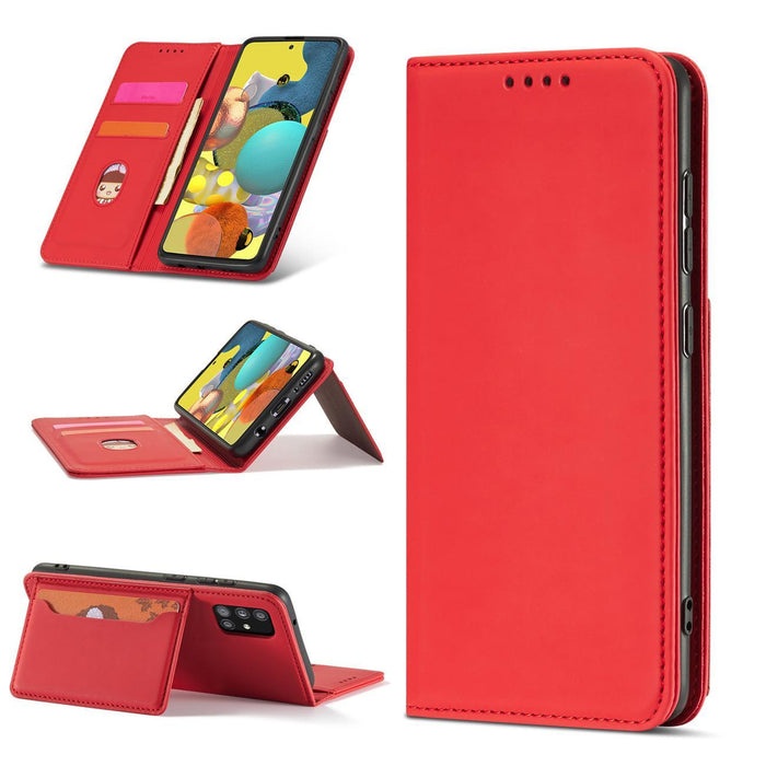 Magnet Card Case Case for Samsung Galaxy A13 5G Pouch Wallet Card Holder Red