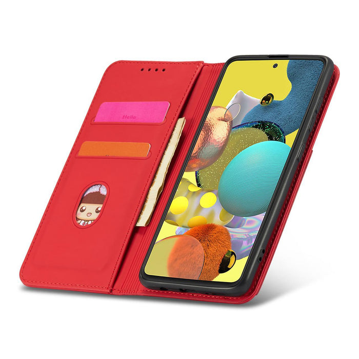 Magnet Card Case Case for Samsung Galaxy A13 5G Pouch Wallet Card Holder Red