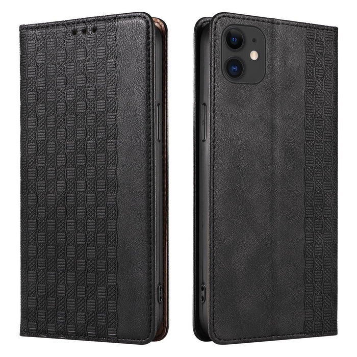 Magnet Strap Case for iPhone 12 Pouch Wallet + Mini Lanyard Pendant Black