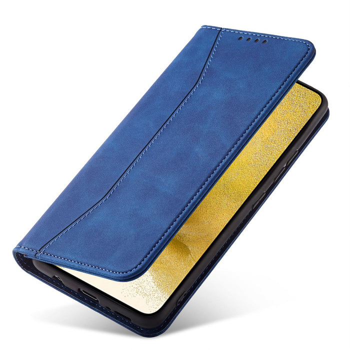 Magnet Fancy Case Case for Samsung Galaxy S22 + (S22 Plus) Pouch Wallet Card Holder Blue