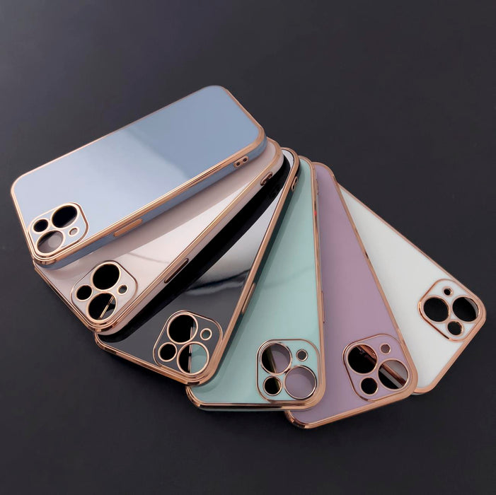 Lighting Color Case for Xiaomi Redmi Note 11 gold frame gel cover blue
