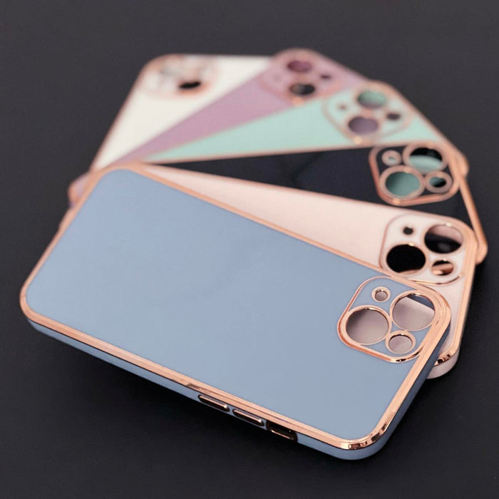 Lighting Color Case for Xiaomi Redmi Note 11 Pro gel cover with gold frame white