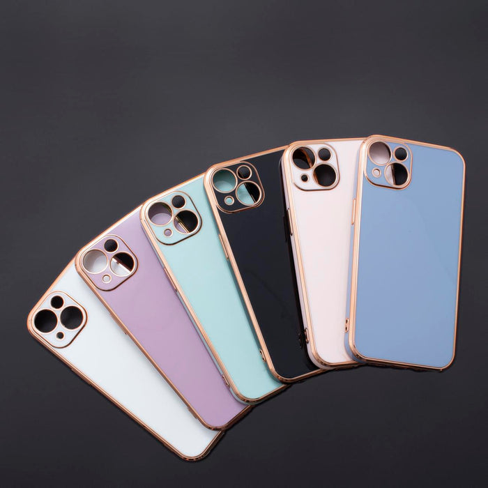 Lighting Color Case for Xiaomi Redmi Note 11 Pro gel cover with gold frame white