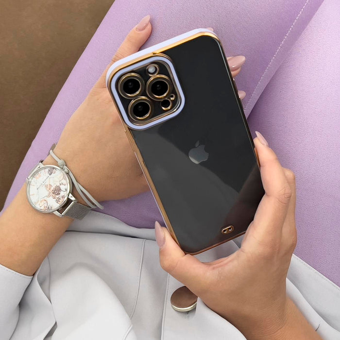 Fashion Case Case for Samsung Galaxy A12 5G Gold Frame Gel Cover Gold