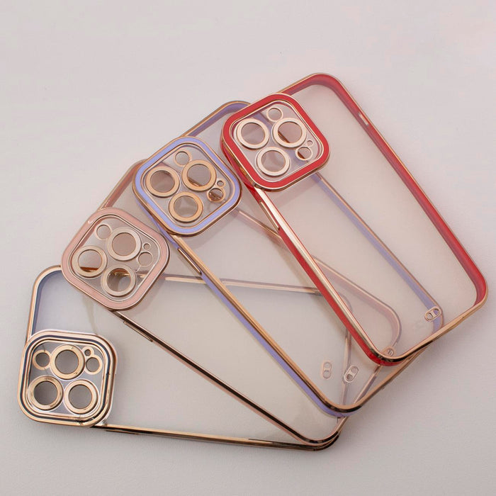 Fashion Case Cover for Xiaomi Redmi Note 11 Pro Gold Frame Gel Cover White