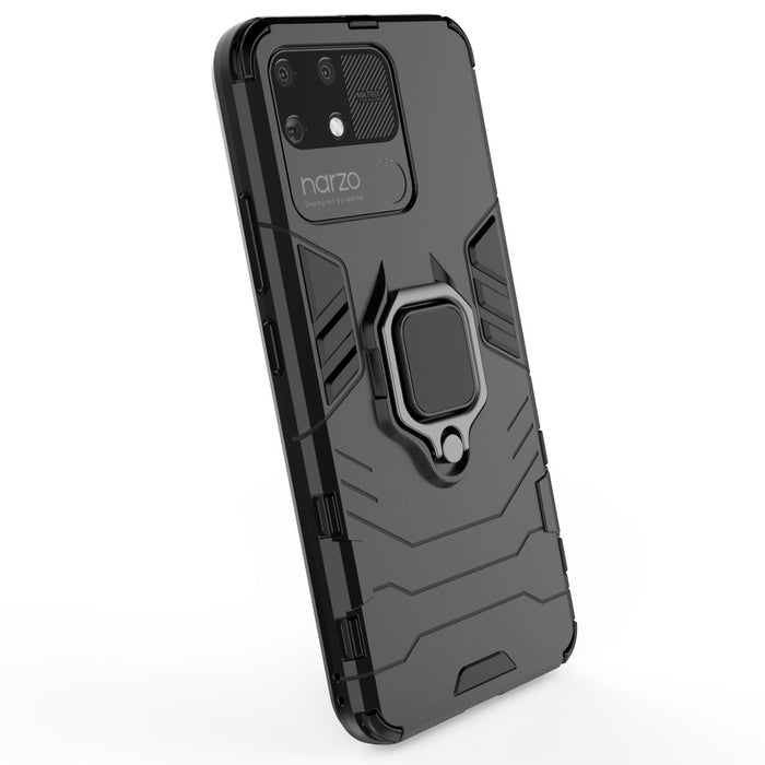 Ring Armor tough hybrid case cover + magnetic holder Realme Narzo 50A black