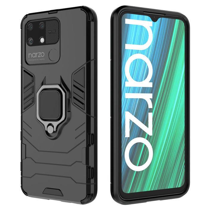 Ring Armor tough hybrid case cover + magnetic holder Realme Narzo 50A black