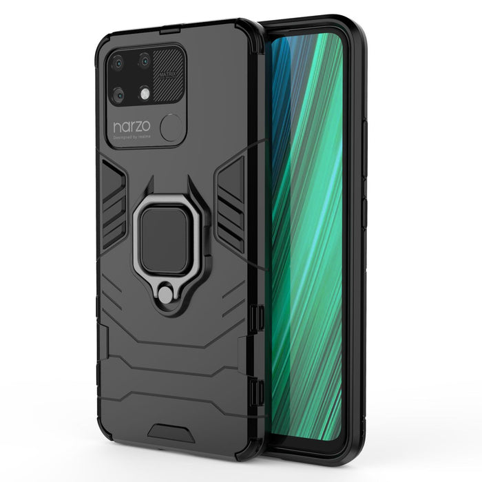 Ring Armor tough hybrid case cover + magnetic holder Realme Narzo 50A black