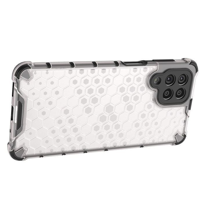 Honeycomb case armored cover with a gel frame for Samsung Galaxy M53 5G transparent