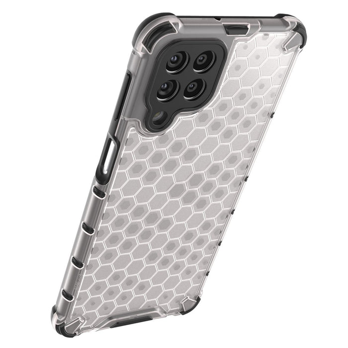 Honeycomb case armored cover with a gel frame for Samsung Galaxy M53 5G transparent