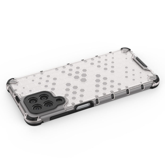 Honeycomb case armored cover with a gel frame for Samsung Galaxy M53 5G transparent