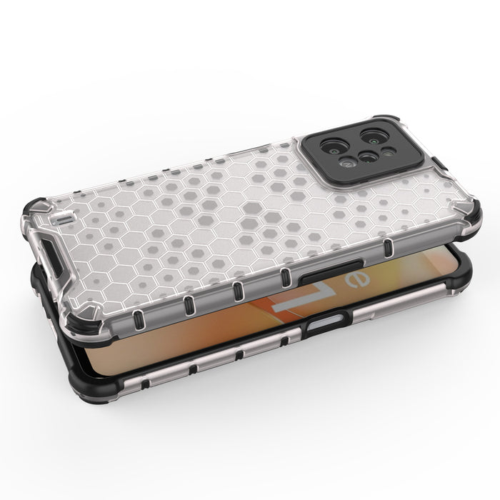Honeycomb case armored cover with a gel frame Realme C31 transparent
