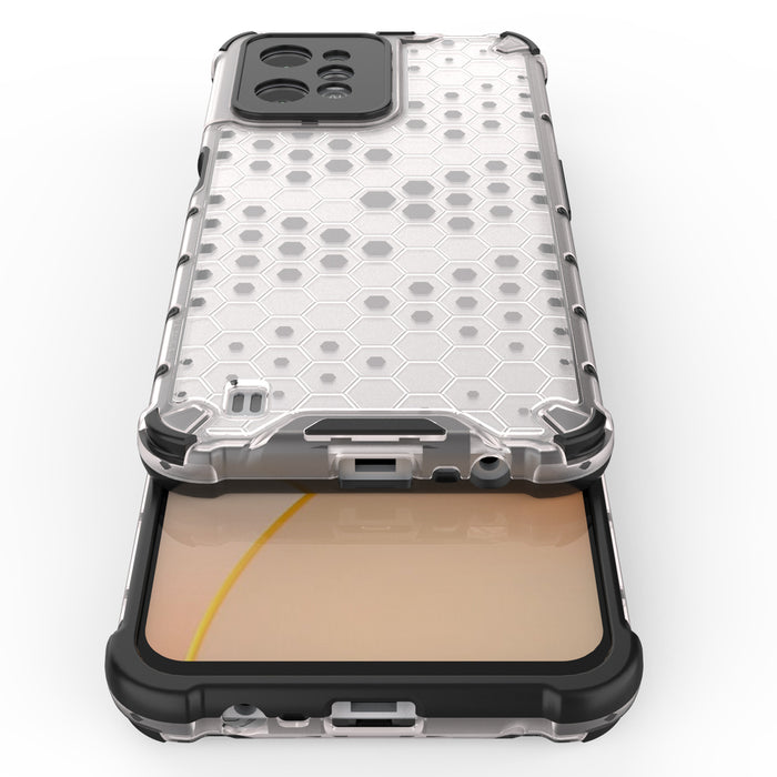 Honeycomb case armored cover with a gel frame Realme C31 transparent
