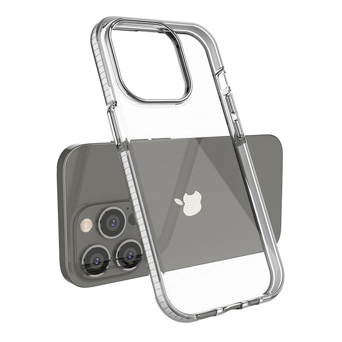 Spring Case case for iPhone 14 Pro silicone case with a frame light pink