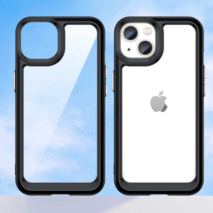 Outer Space Case iPhone 14 Plus hard cover with a gel frame black