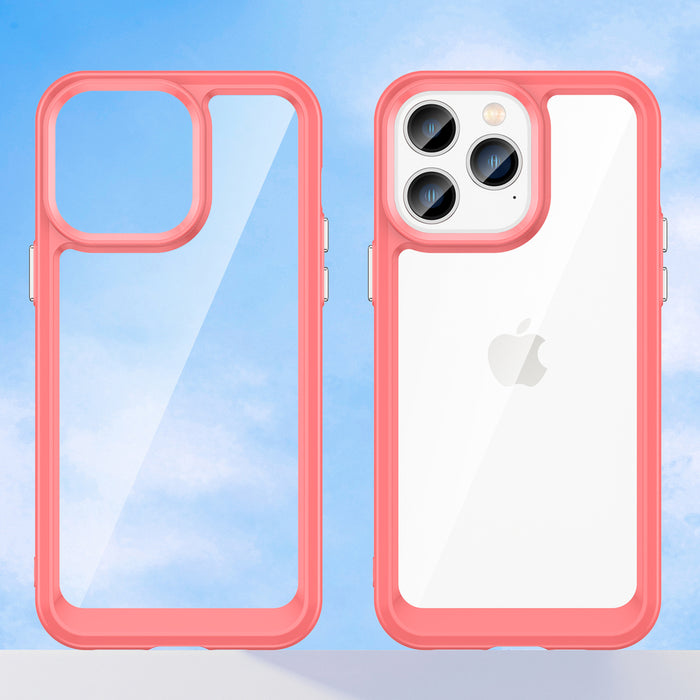 Outer Space Case iPhone 14 Pro hard cover with a gel frame red