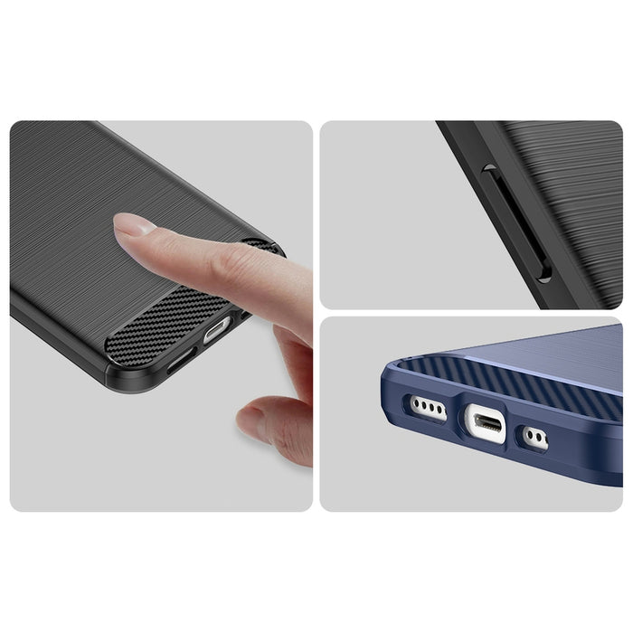Carbon Case for iPhone 14 Plus flexible gel back cover black