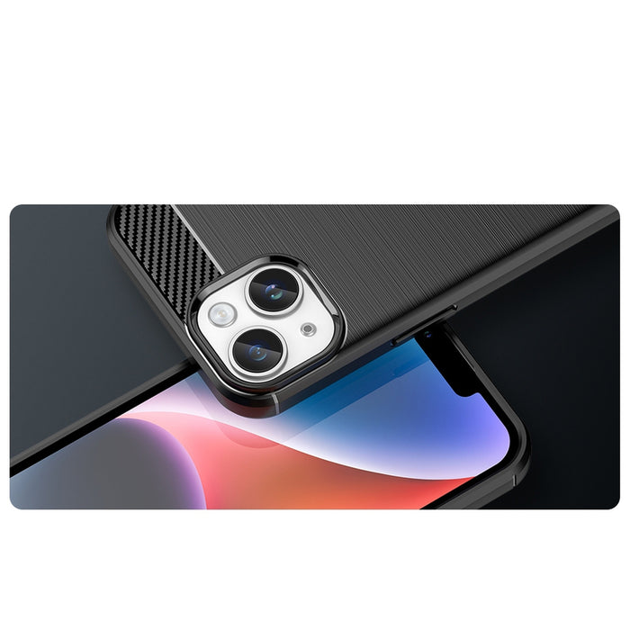 Carbon Case for iPhone 14 Plus flexible gel back cover blue