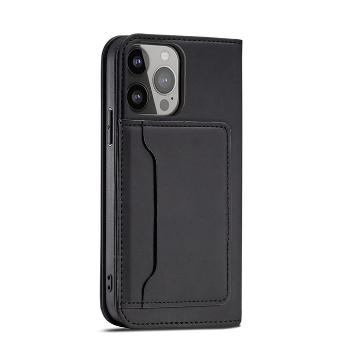 Magnet Card Case case for iPhone 14 Plus flip cover wallet stand black