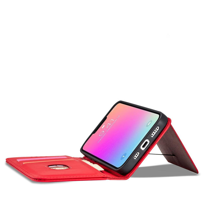 Magnet Card Case case for iPhone 14 Pro flip cover wallet stand red
