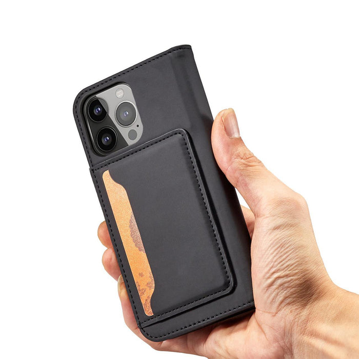 Magnet Card Case case for iPhone 14 Pro Max flip cover wallet stand black
