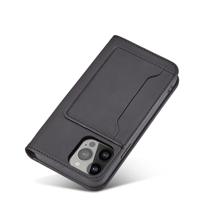 Magnet Card Case case for iPhone 14 Pro Max flip cover wallet stand black