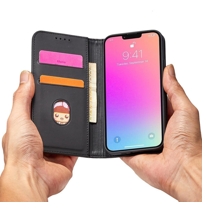 Magnet Card Case case for iPhone 14 Pro Max flip cover wallet stand black