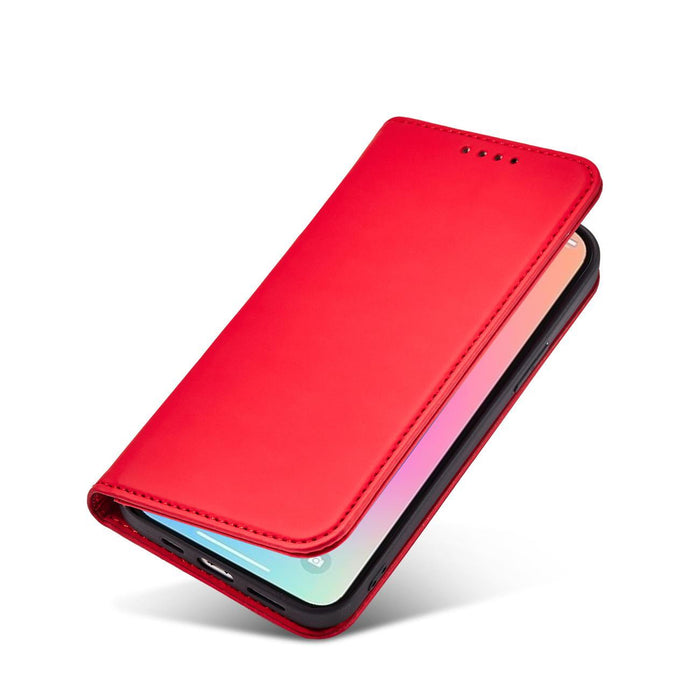 Magnet Card Case case for iPhone 14 Pro Max flip cover wallet stand red