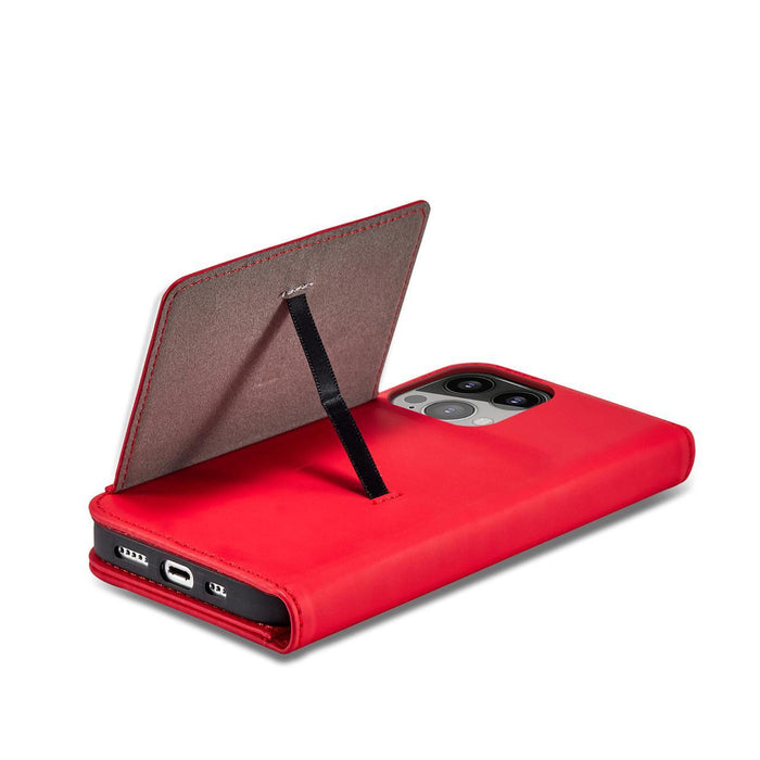 Magnet Card Case case for iPhone 14 Pro Max flip cover wallet stand red
