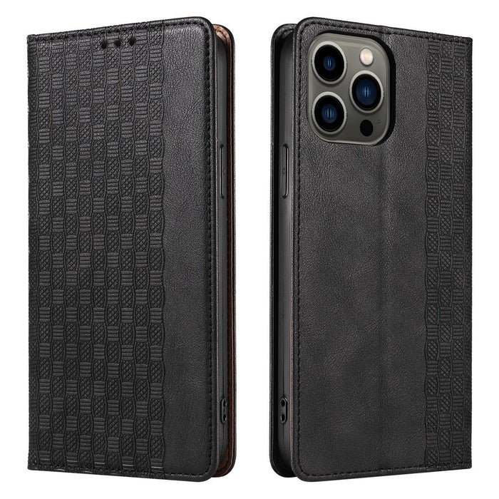 Magnet Strap Case for iPhone 14 Flip Wallet Mini Lanyard Stand Black