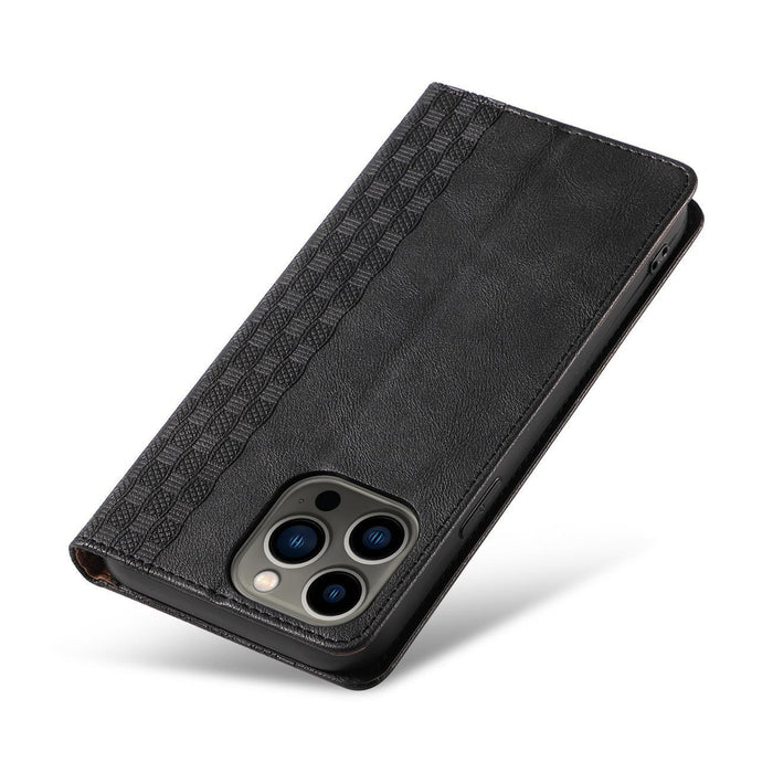 Magnet Strap Case Case for iPhone 14 Pro Max Flip Wallet Mini Lanyard Stand Black
