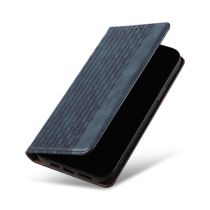 Magnet Strap Case Case for iPhone 14 Pro Max Flip Wallet Mini Lanyard Stand Blue