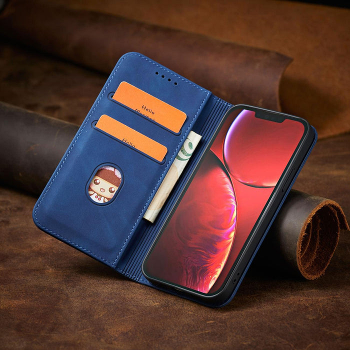 Magnet Fancy Case case for iPhone 14 Plus flip cover wallet stand blue
