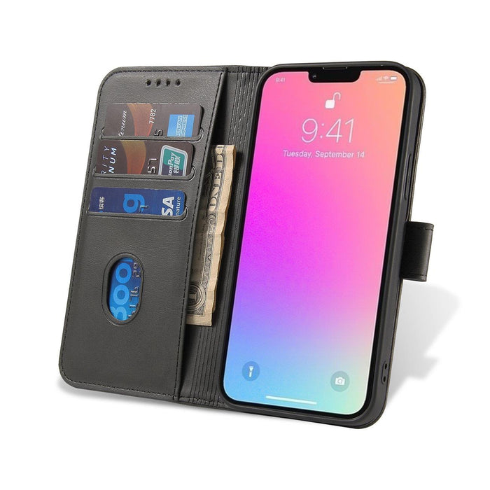 Magnet Case an elegant case cover with a flap and stand function iPhone 14 Max black