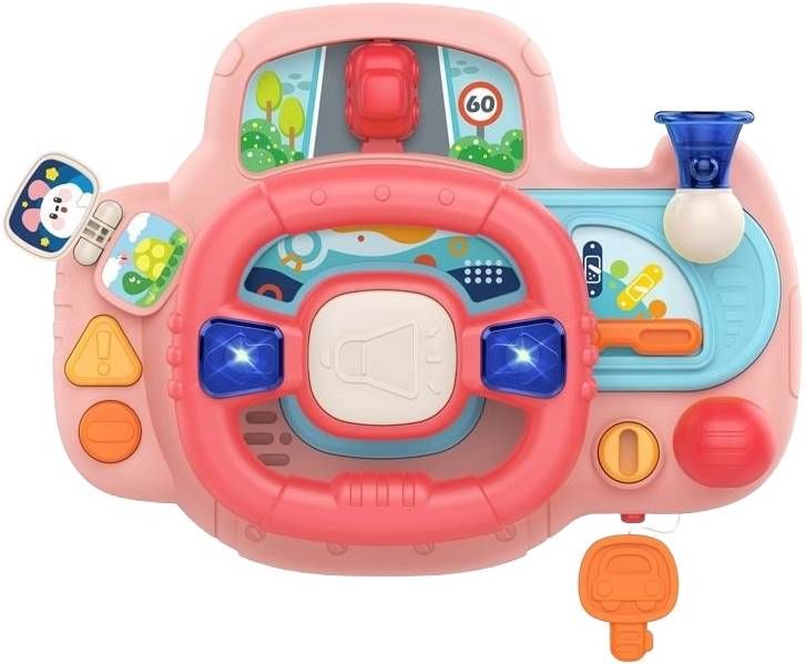 Huanger Active Musical Toy - Fun Steering Wheel, Pink