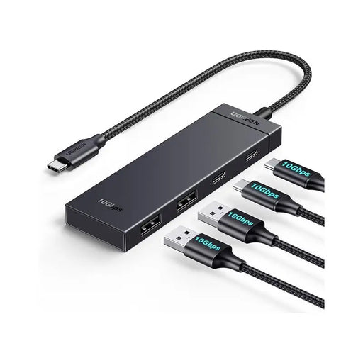 HUB 2xUSB3.0A,2xUSB-C 3.2,INPUT USB-C CM806 UGREEN - USB хъбове и адаптери<<<Компютърна периферия<<<AmperelB2B