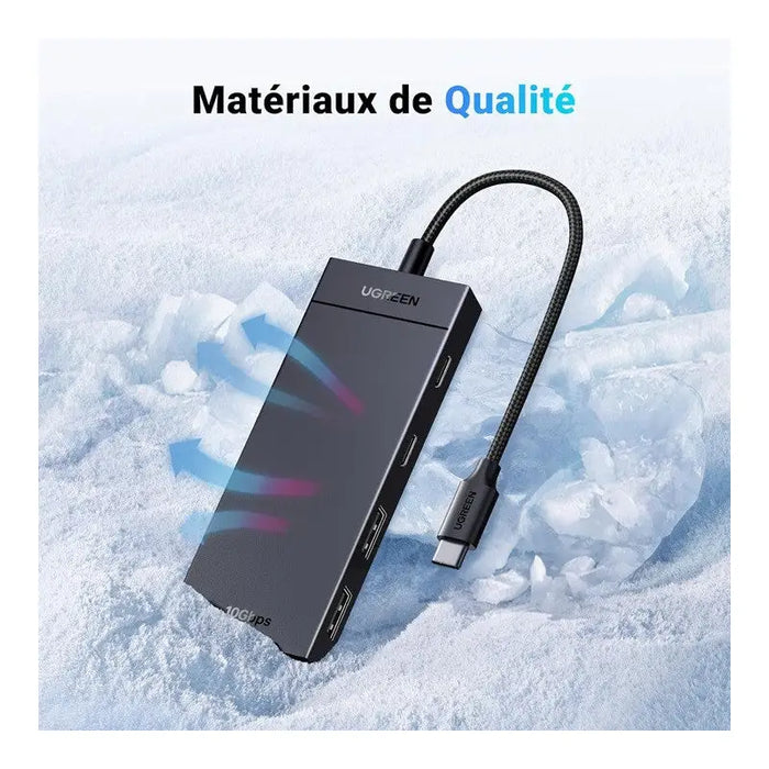 HUB 2xUSB3.0A,2xUSB-C 3.2,INPUT USB-C CM806 UGREEN - USB хъбове и адаптери<<<Компютърна периферия<<<AmperelB2B