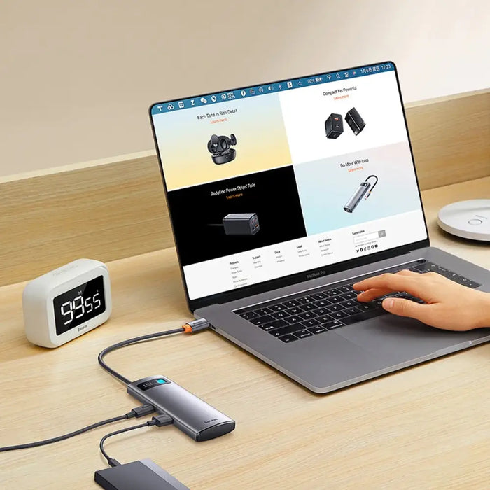 Hub 4in1 Baseus Metal Gleam Series USB-C to 3x USB 3.0 + Ethernet RJ45 - Hubs<<<IT Accessories<<<InnproXML&&&Huby