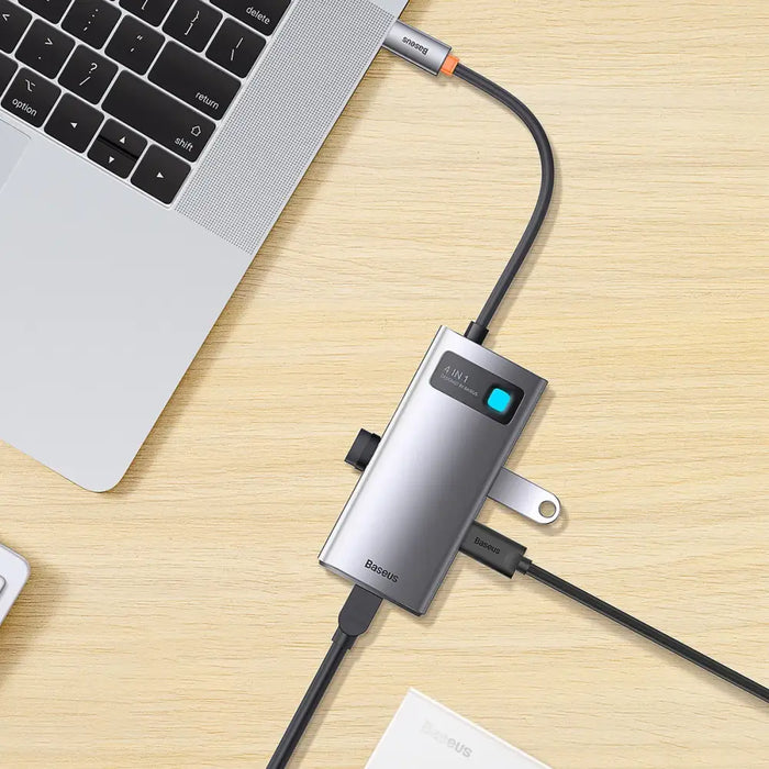 Hub 4in1 Baseus Metal Gleam Series USB-C to 3x USB 3.0 + Ethernet RJ45 - Hubs<<<IT Accessories<<<InnproXML&&&Huby