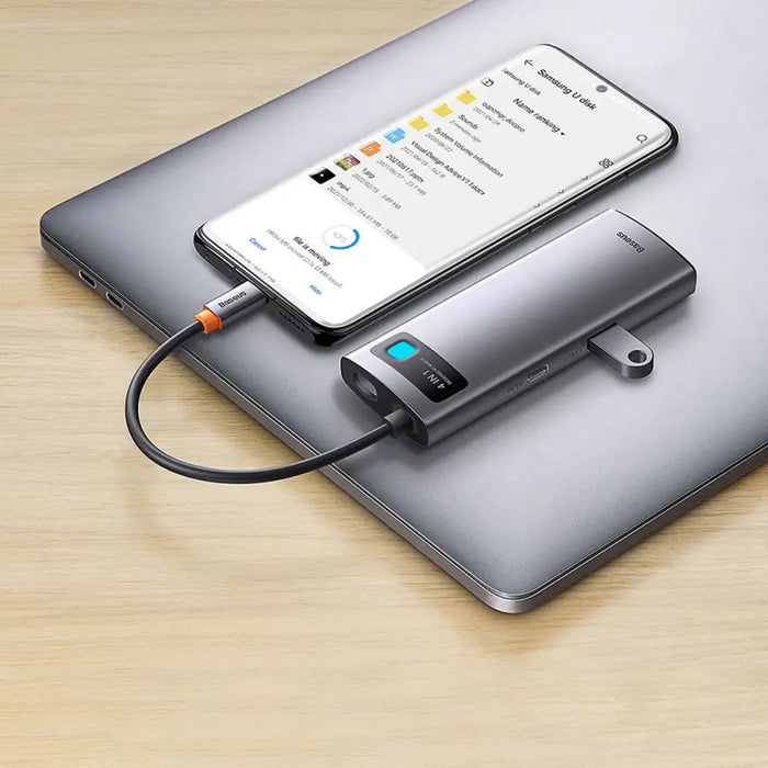 Hub 4in1 Baseus Metal Gleam Series USB-C to 3x USB 3.0 + Ethernet RJ45 - Hubs<<<IT Accessories<<<InnproXML&&&Huby