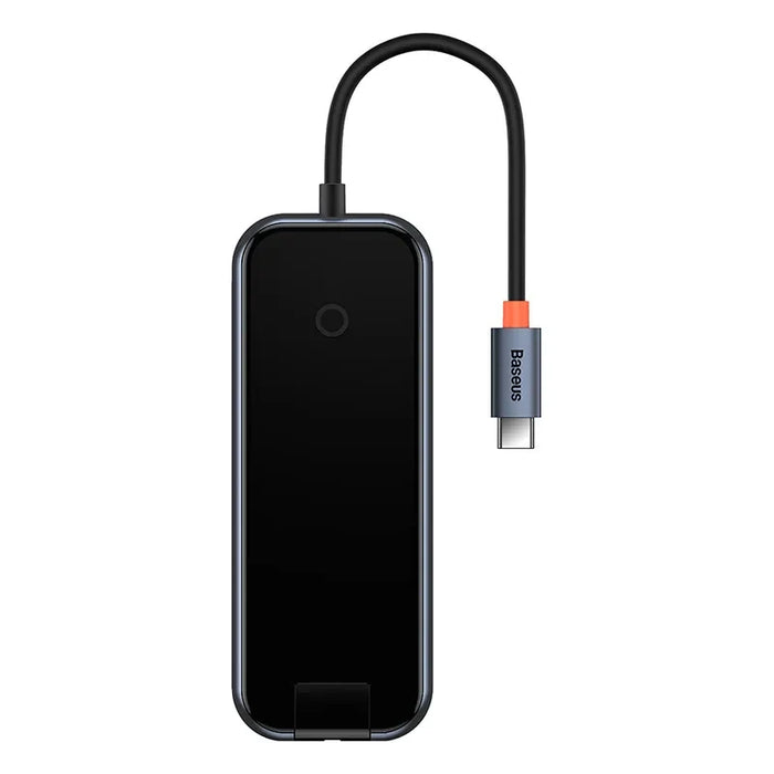Hub 5in1 Baseus AcmeJoy series USB-C to 2xUSB 3.0 + USB 2.0 + USB-C PD + RJ45 (dark grey) - Hubs<<<IT