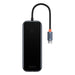 Hub 5in1 Baseus AcmeJoy series USB-C to 2xUSB 3.0 + USB 2.0 + USB-C PD + RJ45 (dark grey) - Hubs<<<IT