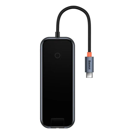 Hub 5in1 Baseus AcmeJoy series USB-C to 2xUSB 3.0 + USB 2.0 + USB-C PD + RJ45 (dark grey) - Hubs<<<IT