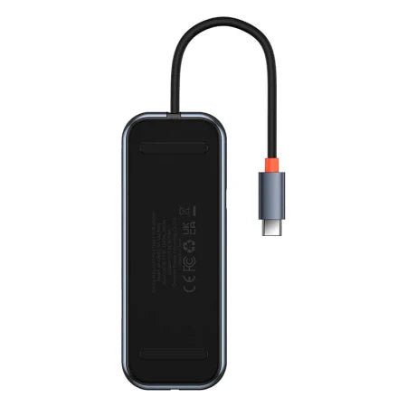 Hub 5in1 Baseus AcmeJoy series USB-C to 2xUSB 3.0 + USB 2.0 + USB-C PD + RJ45 (dark grey) - Hubs<<<IT