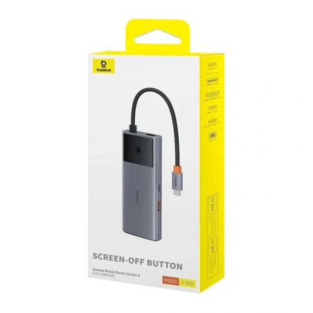 Hub 6in1 Baseus Metal Gleam 2 Series USB-C to 2xUSB 3.0 +USB-C + HDMI + USB-C PD + Ethernet RJ45 - Hubs<<<IT