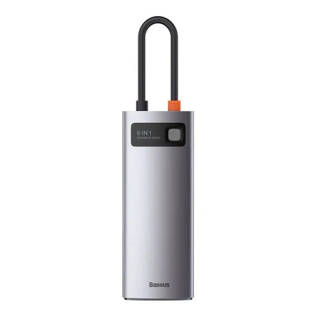 Hub 6in1 Baseus Metal Gleam Series USB-C to 3x USB 3.0 + HDMI + USB-C PD + Ethernet RJ45 - Hubs<<<IT